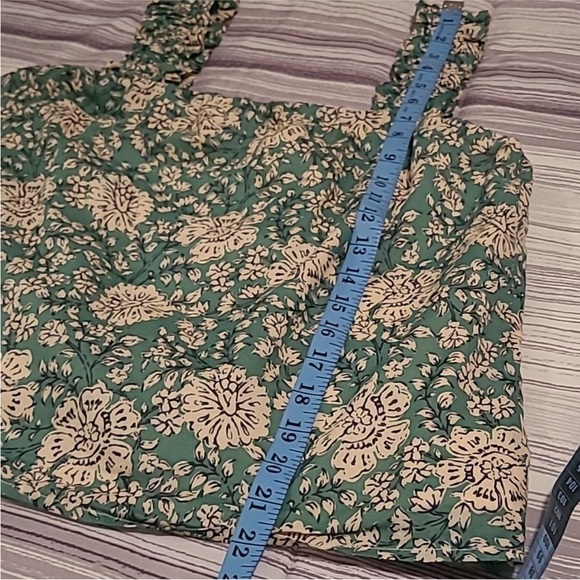 Evereve Lora Floral Green Sleeveless Top Women's M - Picture 11 of 12